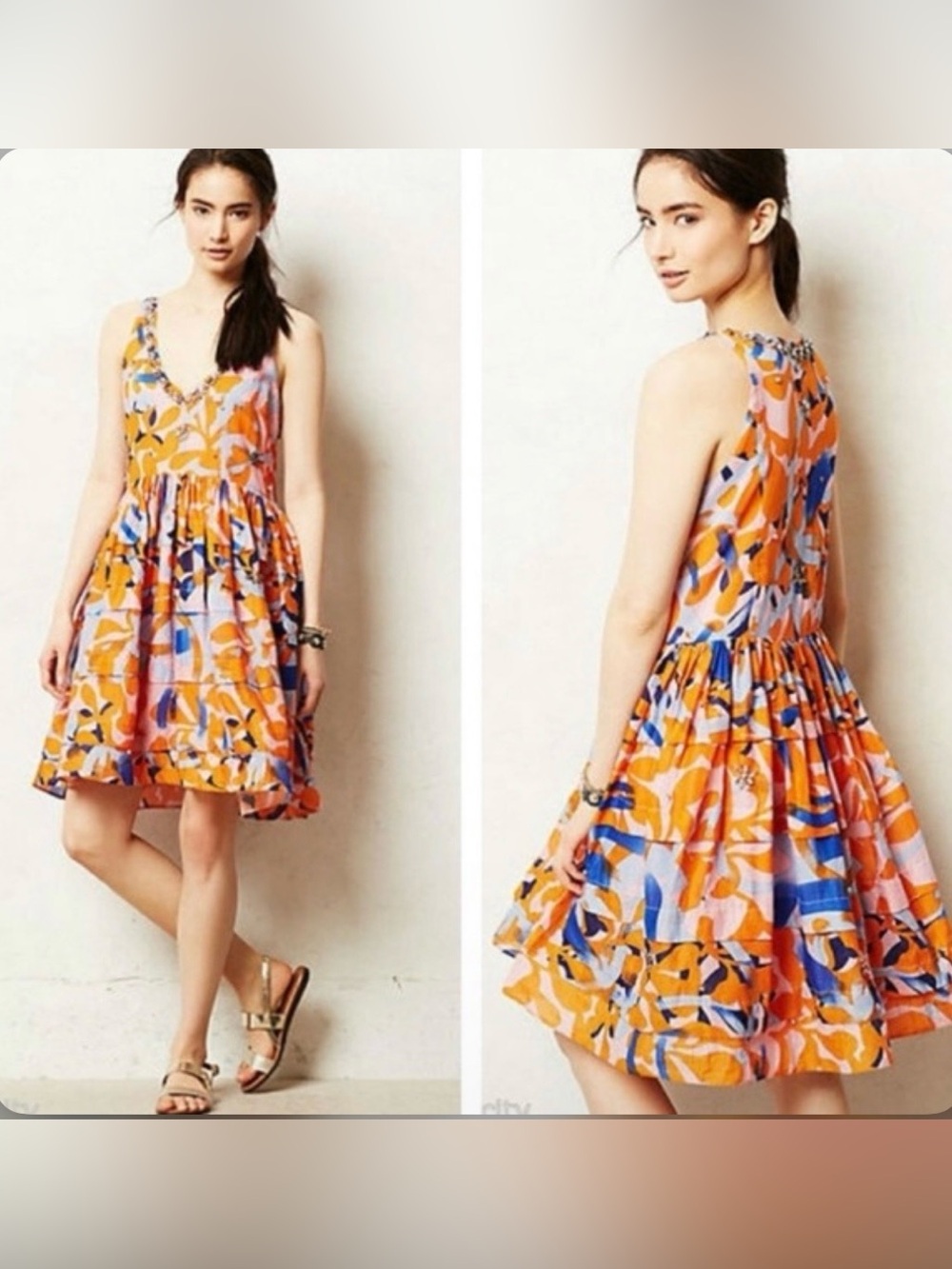 Anthropologie Leifsdottir Shimmer Garden Dress